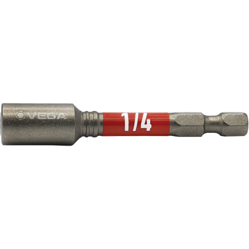 Impactech&reg; Nut Driver, 1/4" Tip, 1/4" Drive, 2-9/16" L, Magnetic Kelford