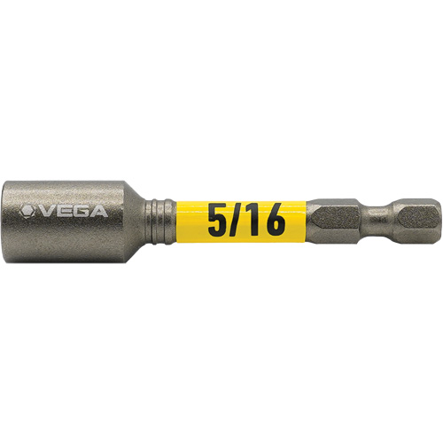 Impactech&reg; Nut Driver, 5/16" Tip, 1/4" Drive, 2-9/16" L, Magnetic Kelford