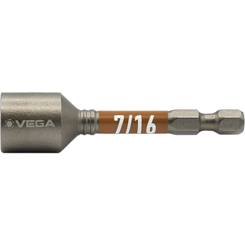 Impactech&reg; Nut Driver, 7/16" Tip, 1/4" Drive, 2-9/16" L, Magnetic Kelford
