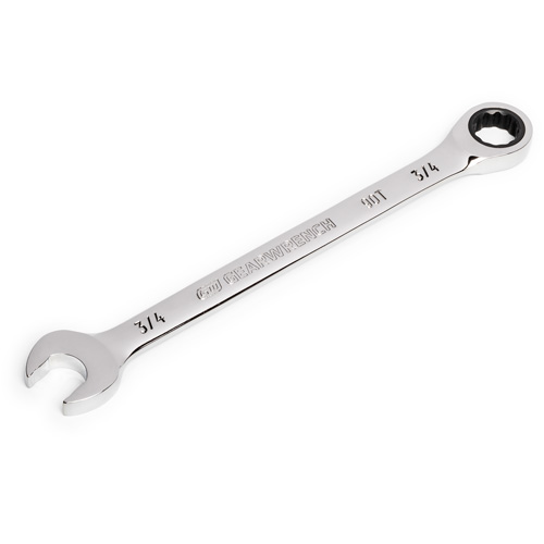 90-Tooth Ratcheting Combination Wrench, 12 Point, 3/4", Chrome Finish Kelford