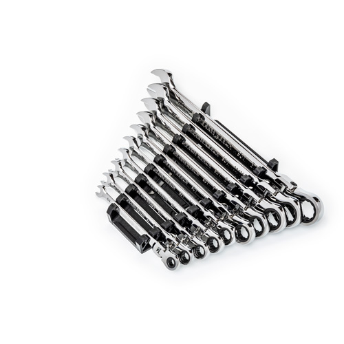 90-Tooth 12 Point SAE Wrench Set, Flex Head/Ratcheting Combination, 10 Pieces, Imperial Kelford