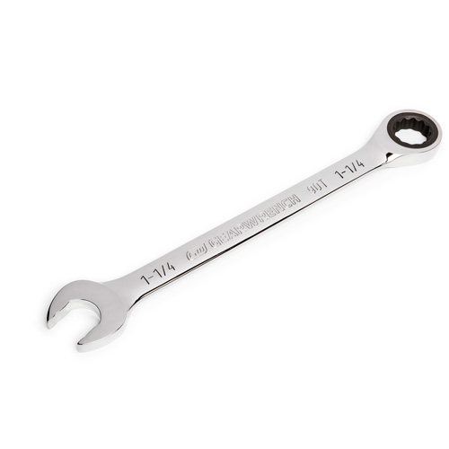 90-Tooth Ratcheting Combination Wrench, 12 Point, 1-1/4", Chrome Finish Kelford