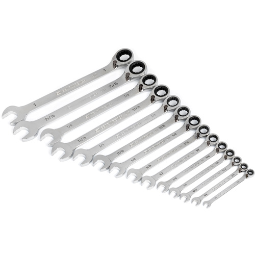 Jeu de cl&eacute;s &agrave; cliquets r&eacute;versibles SAE &agrave; 12 pans et 90 dents, Combinaison &agrave; cliquet, 14 morceaux, Imp&eacute;rial Kelford