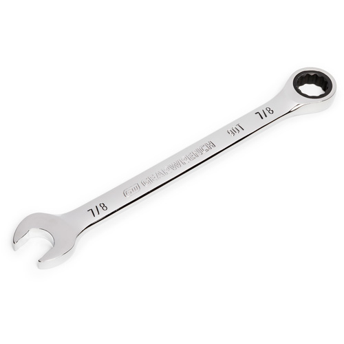 90-Tooth Ratcheting Combination Wrench, 12 Point, 7/8", Chrome Finish Kelford