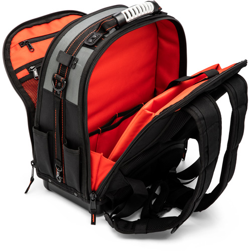 Sac &agrave; dos pour ouvrier, 18" lo x 10" la, Noir/Gris/Orange, Polyester Kelford