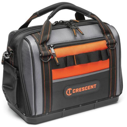 Sac ouvert de 17" pour outils d'ouvrier, Polyester, 3 pochettes, Noir/Gris/Orange Kelford