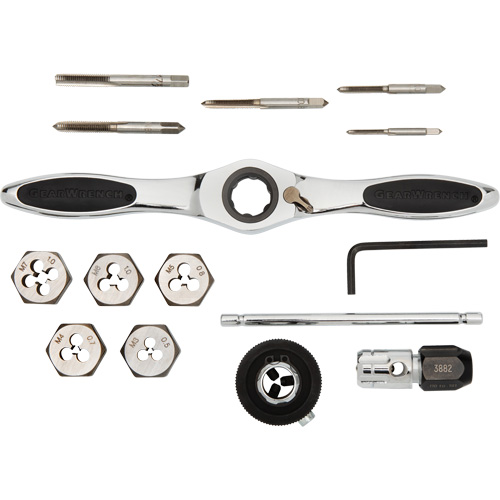 Metric Ratcheting Tap & Die Set, 15 Pieces Kelford