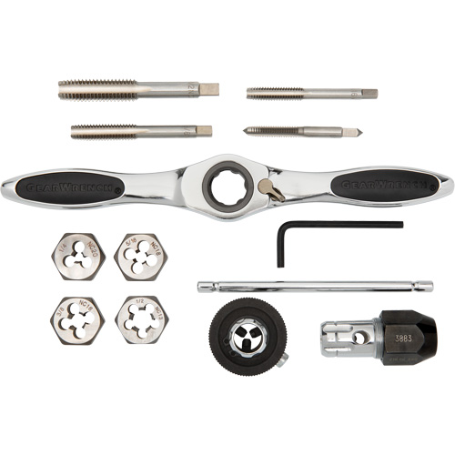 Jeu de tarauds et fili&egrave;res SAE &agrave; cliquet, 13 Morcea Kelford