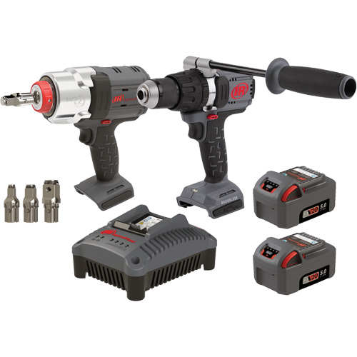 Hammer Drill & Impact Wrench Combo Kit, Lithium-Ion, 20 V Kelford
