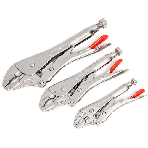 Curved Jaw Locking Pliers with Wire Cutter Set, 3 Pieces Kelford