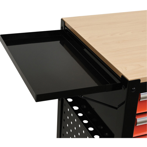 Utility Cart, 4 Drawers, Black/Orange Kelford