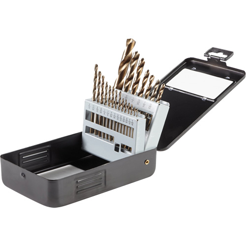 Gold Oxide Drill Bit Set, 21 Pieces, High Speed Steel Kelford