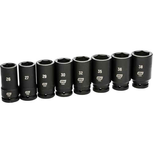 Jeu de douilles SAE &agrave; 6 pans, 8 Mcx, Chocs, Prise de 3/4", Profond Kelford