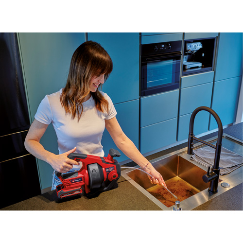 TE-DA 18/760 Li 18V Cordless Drain Auger (Tool Only), Powered, 25' Cable Length, 1/4" Cable Diameter Kelford