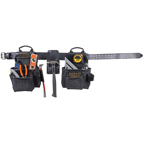 Phantom Collection 4-Piece Heavy-Duty Combo Apron, Leather, Black Kelford