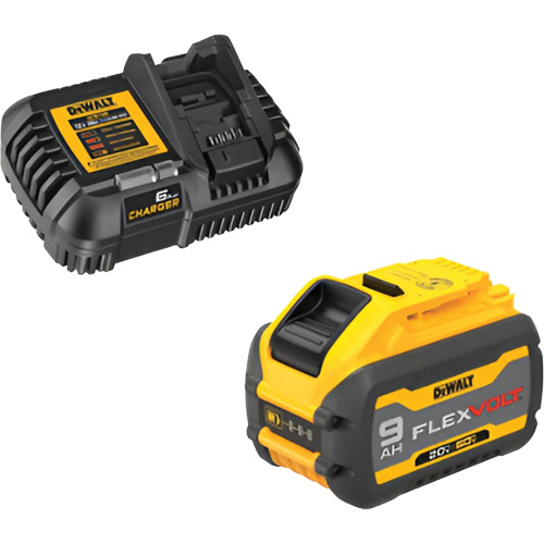 MAX FLEXVOLT Battery & Charger Kit, Lithium-Ion, 20 V/60 V, 9 Ah Kelford