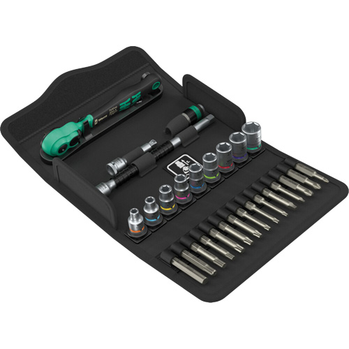 SA 15 Zyklop Comfort Ratchet Set with Reversing Lever, 28 Pcs, 1/4" Drive Size Kelford