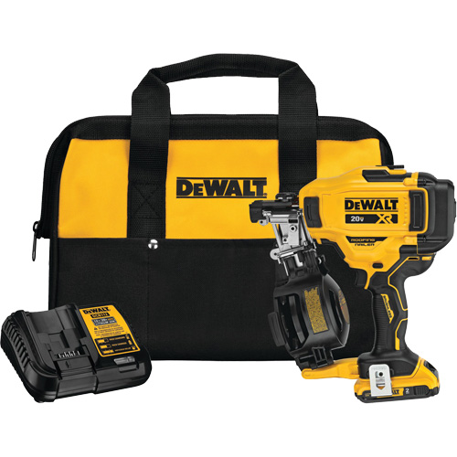15° Cordless Coil Roofing Nailer Kit, 20 V, Lithium-Ion Kelford