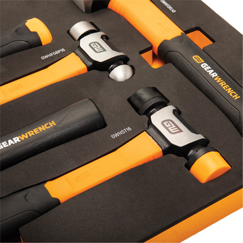 Mixed Hammer Set in Foam Storage Tray, 5 Pieces Kelford