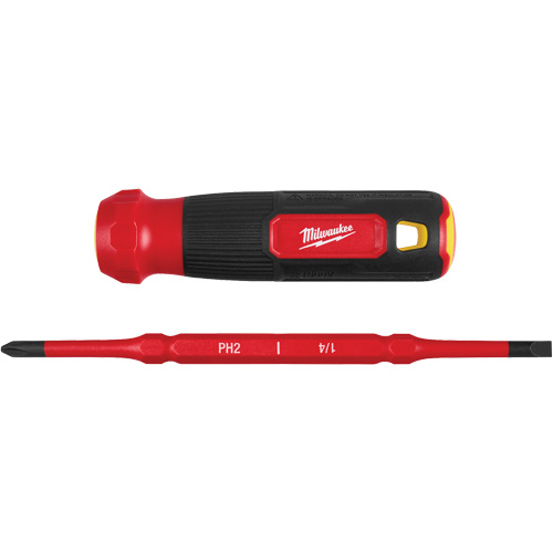 2-in-1 1000V Insulated Flip Shank Multi-Bit Screwdriver, 8-4/5" L, Cushion Grip Handle Kelford
