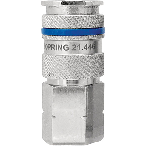 QUIKSILVER Industrial Quick Coupler, Nickel Plated Brass, 1/4", Female NPT, 435 PSI Kelford