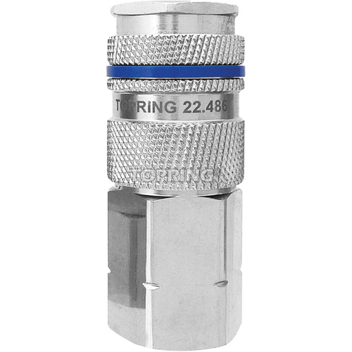 QUIKSILVER Industrial Quick Coupler, Nickel Plated Brass, 1/2", Female NPT, 500 psi Kelford