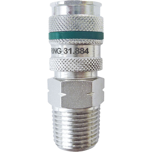 QUIKSILVER Ultraflo 7.8 mm Quick Coupler, Zinc-Plated Steel, 1/2", Male NPT, 362 PSI Kelford