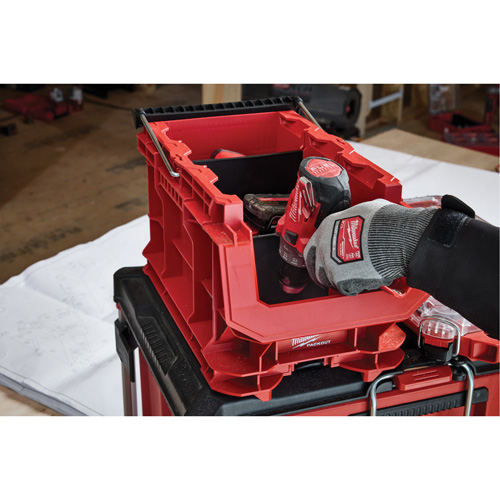 PACKOUT Compact Crate, 15-1/2" x 9-1/2" x 8-3/4", Black/Red Kelford