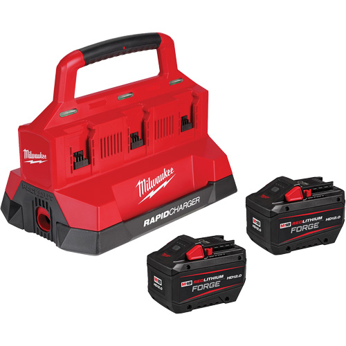 Ensemble de d&eacute;marrage M18 Forge avec 2 bloc-piles et chargeur rapide &agrave; six baies, Lithium-ion, 18 V, 12 Ah Kelford