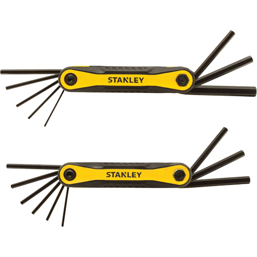 2-Piece Durable Folding Hex Keys, 8 Pcs., Metric & Imperial Kelford