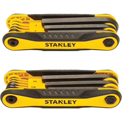 2-Piece Durable Folding Hex Keys, 8 Pcs., Metric & Imperial Kelford