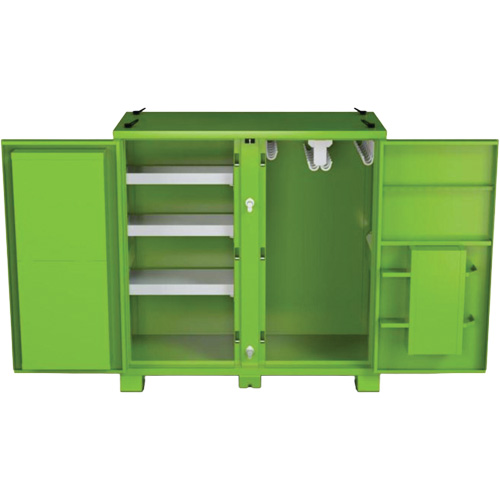Armoire de rangement d'&eacute;PI sur place, Acier, Vert lime haute visibilit&eacute; Kelford