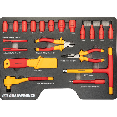 Jeu d'outils VDE isol&eacute;s, 1000 V, 39 M Kelford
