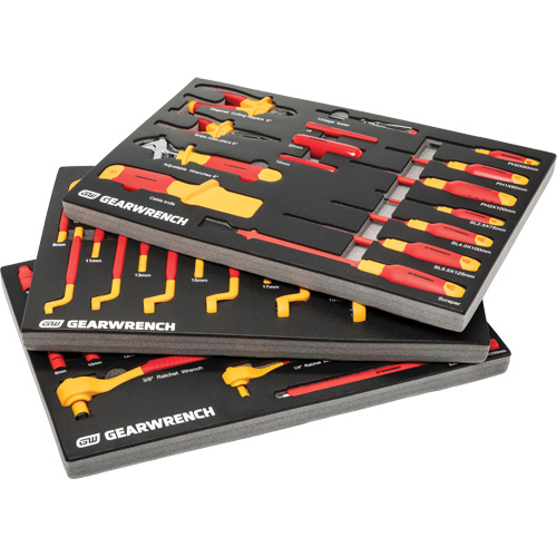Jeu d'outils VDE isol&eacute;s, 1000 V, 72 M Kelford