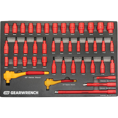 Jeu d'outils VDE isol&eacute;s, 1000 V, 72 M Kelford