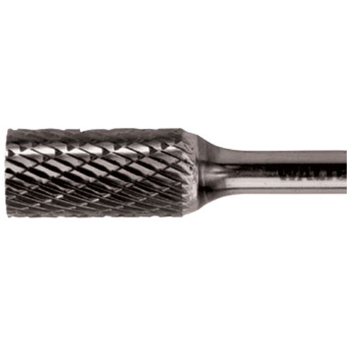Double Cut Cylindrical Carbide Burr, 1/2" Dia., 1/4" Shank, 1" Depth of Cut Kelford