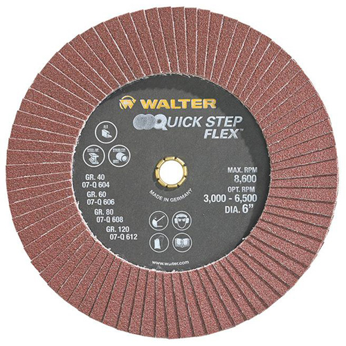 Disque &agrave; lamelles QUICK-STEP FLEX, 6" x Type 29, Grain 80, Oxyde d'aluminium Kelford