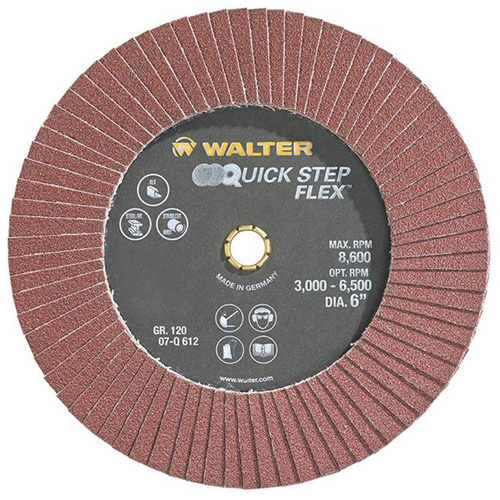 Disque &agrave; lamelles QUICK-STEP FLEX, 6" x Type 29, Grain 120, Oxyde d'aluminium Kelford