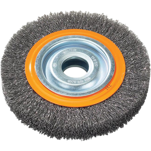 Brosse rotative, 7" dia., Fils 0,118", Arbre 1-1/4" Kelford
