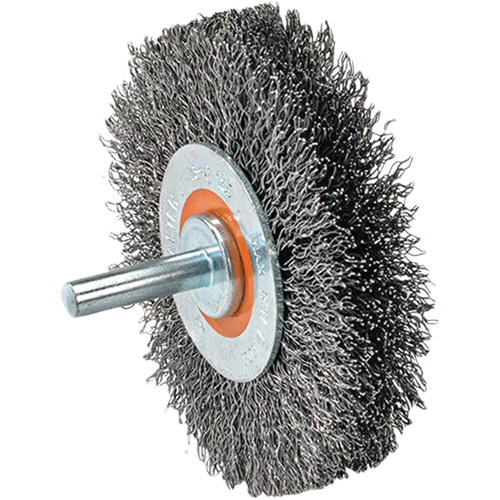 Mounted Wire Brush, 1-3/8" Dia., 0.008" Fill, 1-1/4" Arbor Kelford