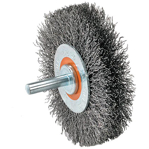 Mounted Crimped Wire Wheel, 1-3/8" Dia., 0.008" Fill Kelford