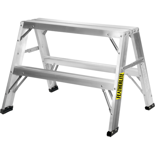 Industrial-Duty Sawhorse, 2' H x 31.9375" W x 23.50" D, 300 lbs. Capacity, Aluminum Kelford