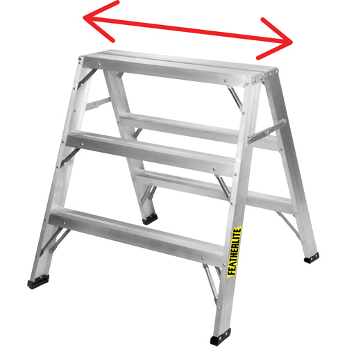 Industrial-Duty Sawhorse, 2' H x 31.9375" W x 23.50" D, 300 lbs. Capacity, Aluminum Kelford