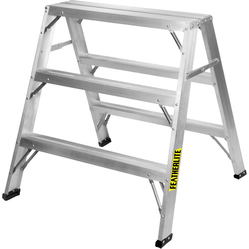 Industrial-Duty Sawhorse, 3' H x 33.3125" W x 31.50" D, 300 lbs. Capacity, Aluminum Kelford