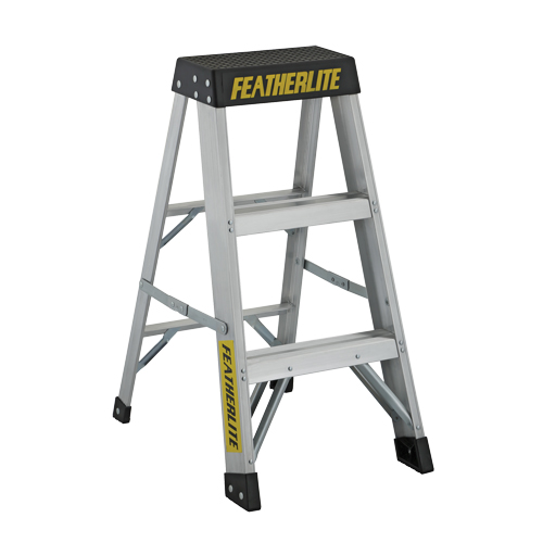 Industrial Extra Heavy-Duty Step Stool/Ladders, 3', Aluminum, 300 lbs. Capacity, Type 1A Kelford