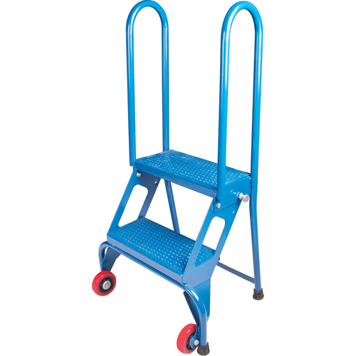 Portable Folding Ladder, 2 Steps, Perforated, 20" High Kelford