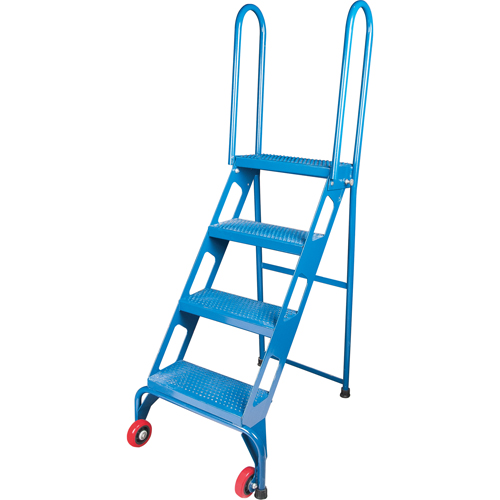 Portable Folding Ladder, 4 Steps, Perforated, 40" High Kelford