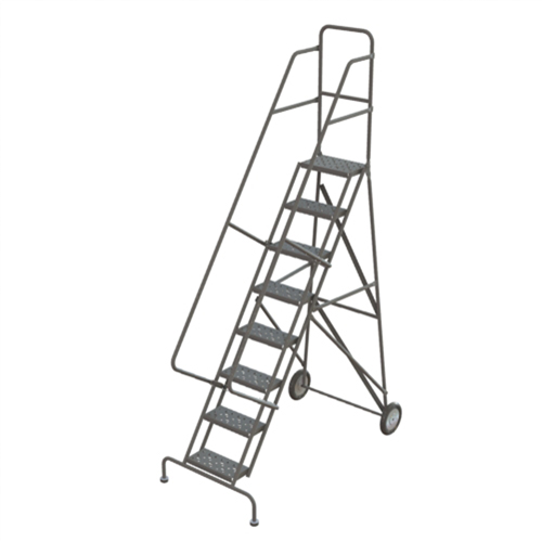 Steel Rolling Ladder, 8 Steps, 16" Step Width, 80" Platform Height, Steel Kelford