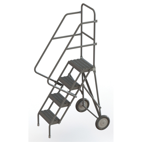 Rolling Ladder, 4 Steps, Serrated, 40" High Kelford