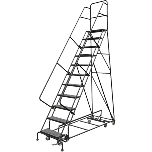 &eacute;chelles roulantes multidirectionnelles, 11 marches, Largeur de la marche 24", Hauteur de la plateforme 110", Acier Kelford